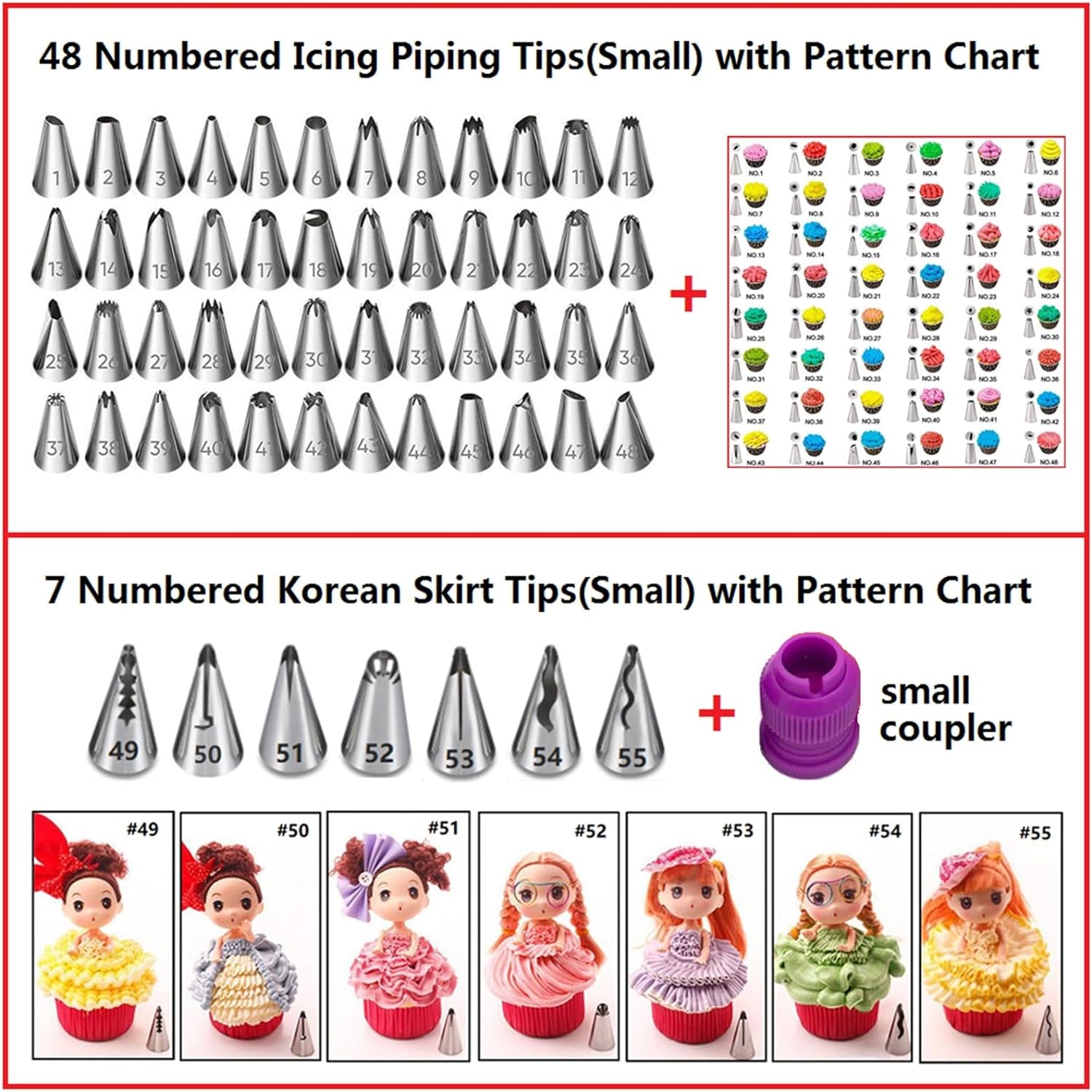 345 Pcs Cake Decorating Kit with Cake Turntable & Leveler,55 Numbered Icing Piping Tips,2 Spatulas,3 Comb Scrapers,2 Tip Couplers,102 Pastry Bags,100 Paper Cupcake Liners