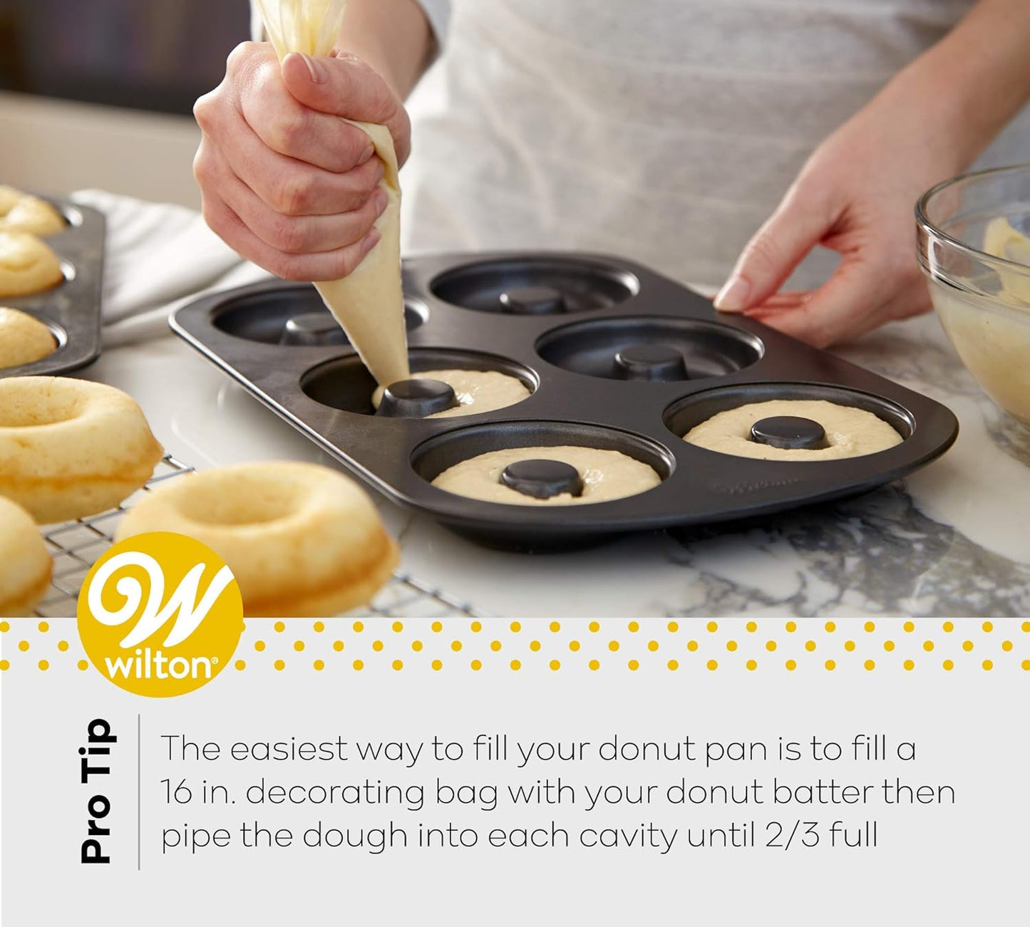 Non-Stick 6-Cavity Donut Baking Pans, 2-Count