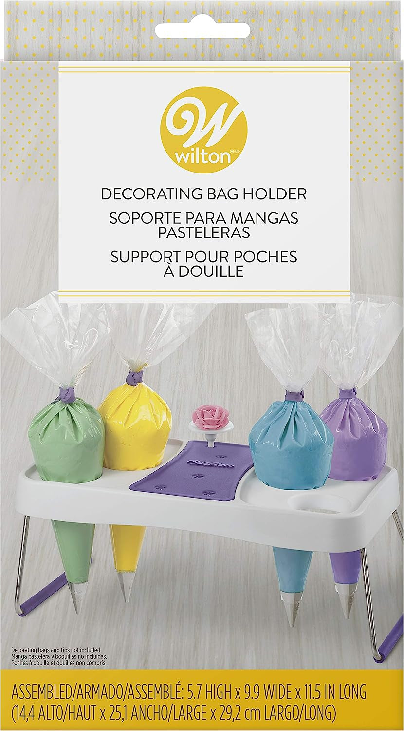 Decorating Bag Stand - Organize Icing Bags for Easy Reach and Quick Treat Decorating, Holds Flower Nails to Dry Buttercream Flowers, 6-Cavity