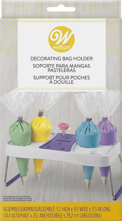 Decorating Bag Stand - Organize Icing Bags for Easy Reach and Quick Treat Decorating, Holds Flower Nails to Dry Buttercream Flowers, 6-Cavity