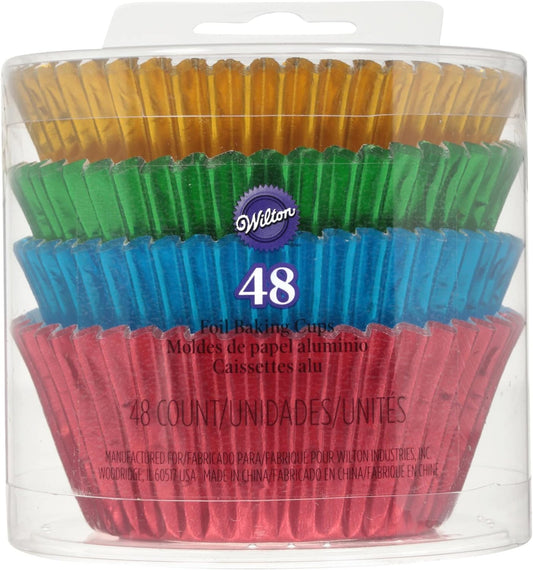 Standard Primary Foil Baking Cups 48Ct (Red, Blue, Green, Yellow), 2'', 415-7018X