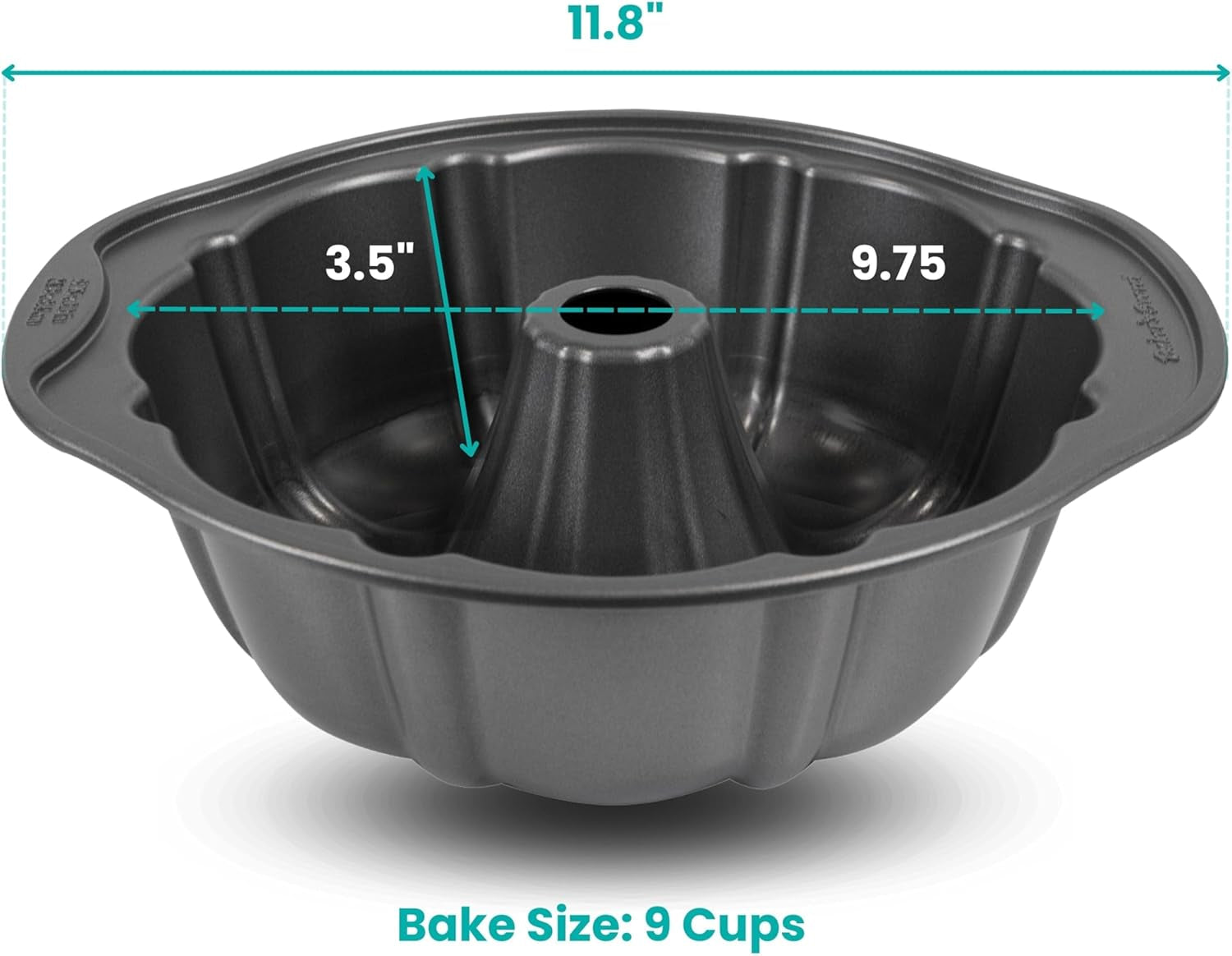 Fluted Cake Pan 9.75", Nonstick, Novelty Cake Pan Nonstick, Food-Grade Bakeware for Easy Release Dishwasher Safe - the Classic Collection