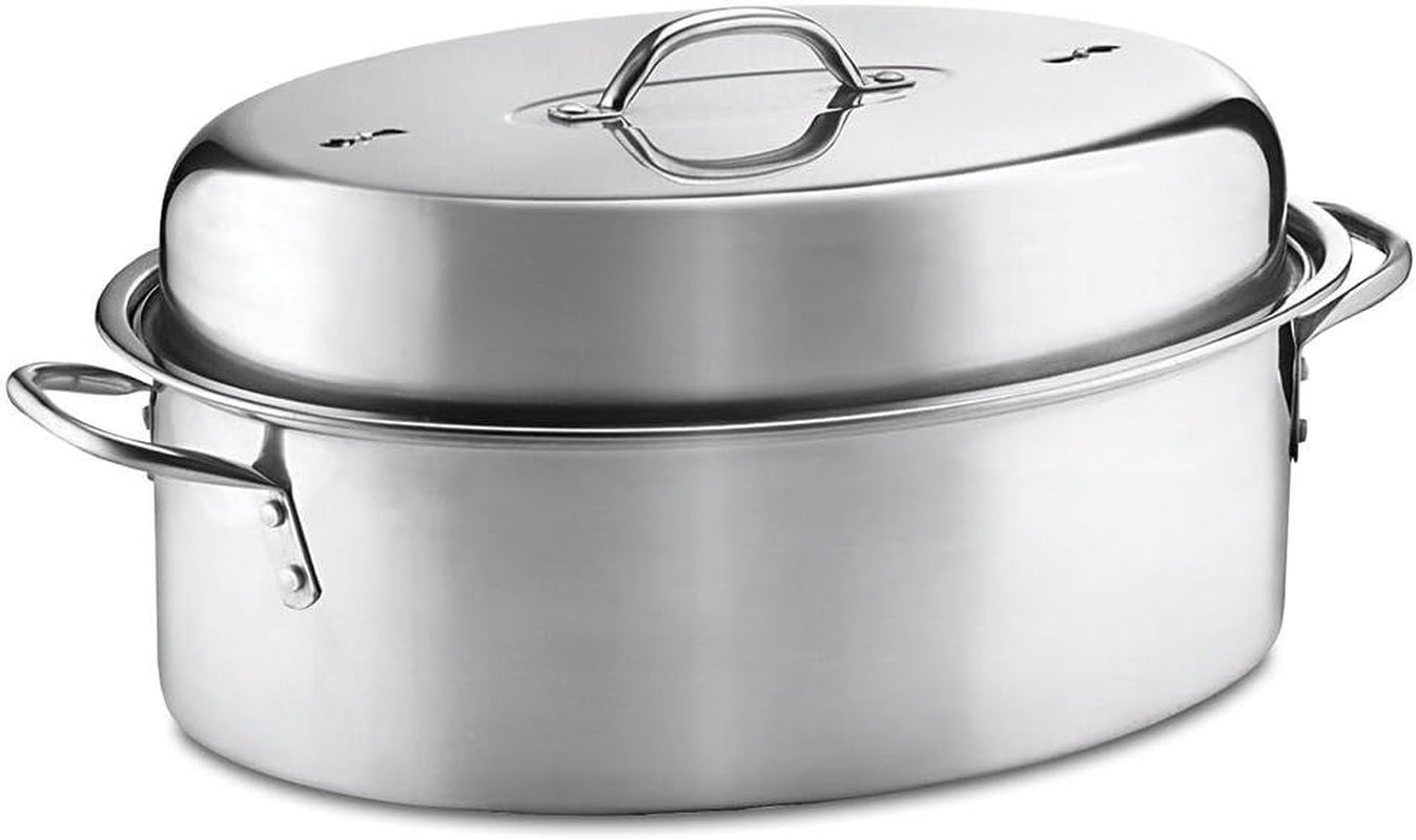 3-Piece Stainless Steel Covered Oval Roaster Set