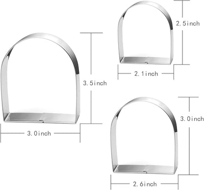 Arch Cookie Cutter Set-Size 3.5" 3.0" 2.5"-3 Piece-Diswasher Safe-Stainless Steel Biscui Cookie Cutters Fondant Molds