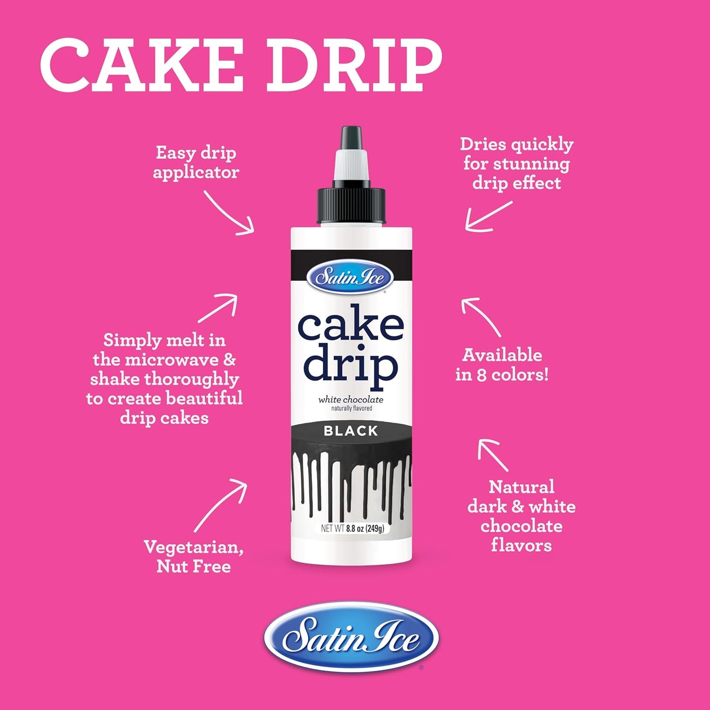 Cake Drip, Black, 8.8 Ounce