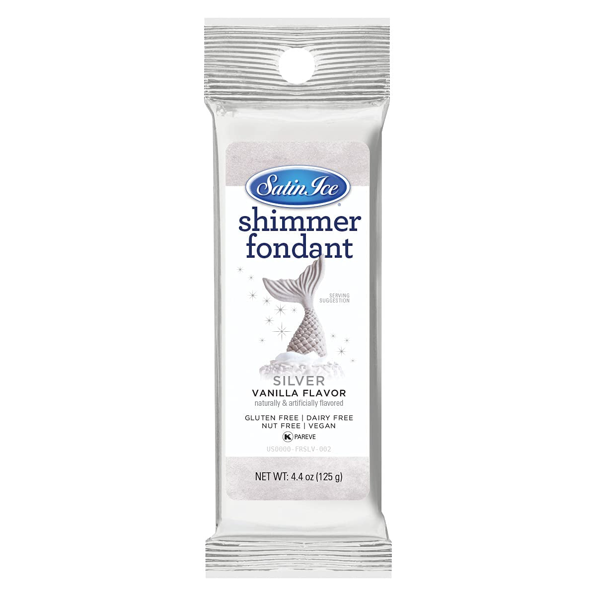 Silver Shimmer Fondant, Vanilla, 4.4 Ounces