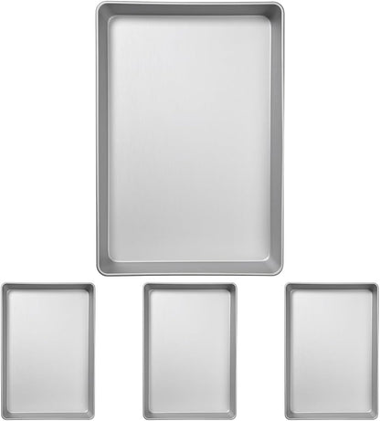 Performance Pans Aluminum Large Sheet Cake Pan, 12 X 18-Inch, Aluminum (Pack of 4)