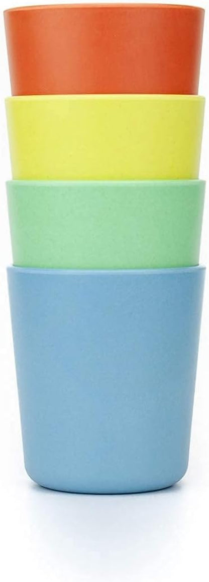 Bamboo Cups for Kids, Eco Friendly Cups, BPA Free Cups | Kids Drinking Cups, Good Sippy Cup for Kids | Drinking Cups for Kids, Cup Set, Toddler Open Cup, Kids Snack Cup (4 Pack / 6 Oz)