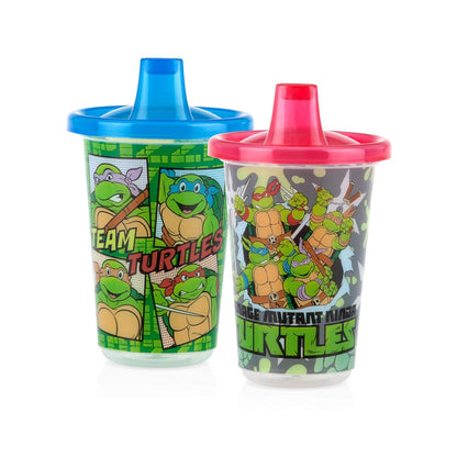 6 Pack Wash or Toss Reusable Cups & Lids with Spout, Nickelodeon Teenage Mutant Ninja Turtles, 10 Oz