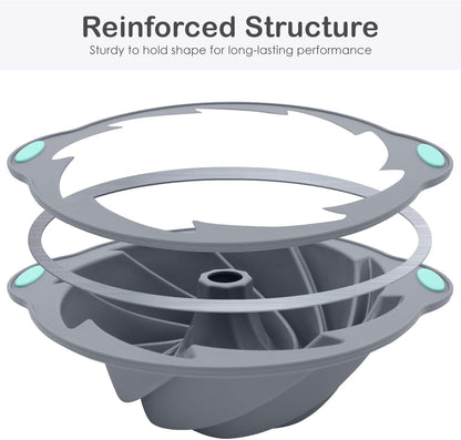 Silicone Bunte Cake Pan, Non-Stick 10-Inch Food Grade Silicone Cake Mold, Silicone Baking Pan with Metal Reinforced Frame More Strength