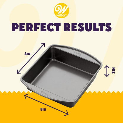 Perfect Results Premium Non-Stick Square Cake Pan, 8 Inch, Set of 2