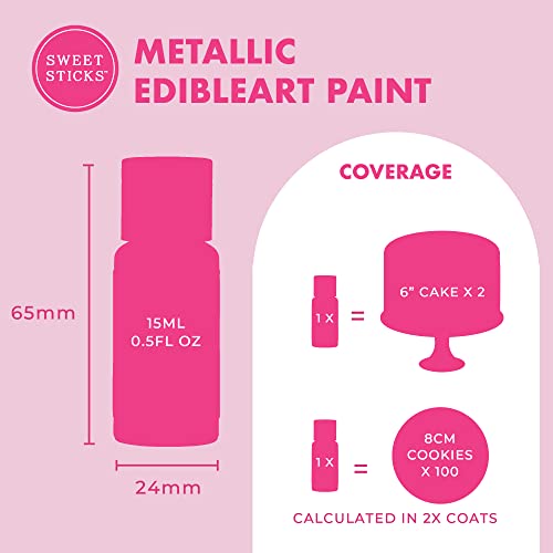 Edible Art Decorative Cake Paint 0.5 Ounce (15 Milliliters), Metallic Wedding Gold