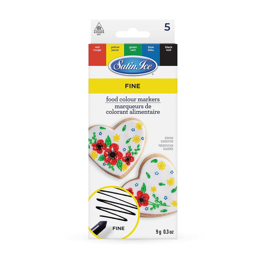 Food Color Markers Primary Fine Tip, 0.3Oz, 5 Count