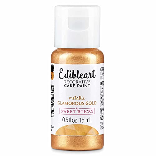 Edible Art Decorative Cake Paint 0.5 Ounce (15 Milliliters), Metallic Wedding Gold