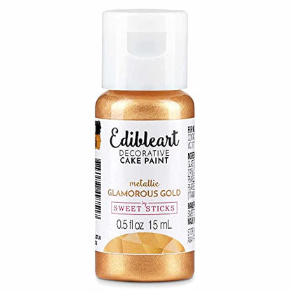 Edible Art Decorative Cake Paint 0.5 Ounce (15 Milliliters), Metallic Wedding Gold