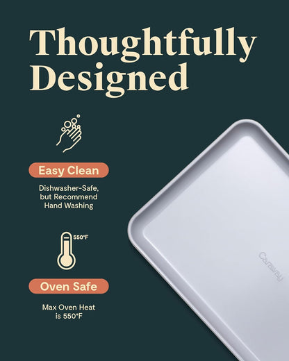 Non-Stick Ceramic Baking Sheet - Naturally Slick Ceramic Coating - Non-Toxic, PTFE & PFOA Free - Perfect for Baking, Roasting, and More - Medium (15" X 10") - Perracotta