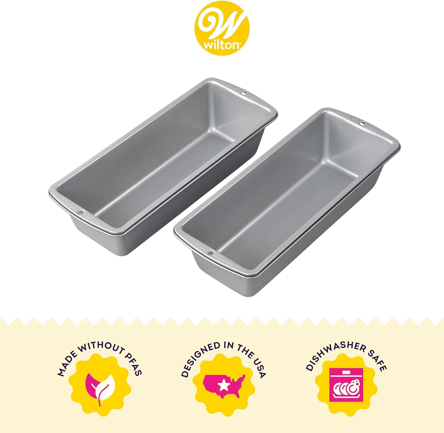 Non-Stick Loaf Pans, Baking Pans for Oven Non-Stick Steel Loaf Pans with Even Heat Distribution, Bread Baking Supplies 2-Piece Set Baking Pans Sets Nonstick (Gray)