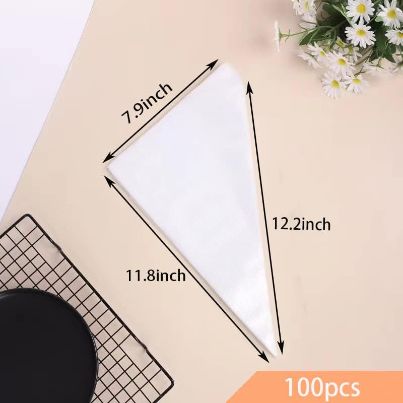 Piping Bags 12 Inch 100Pcs,Disposable Pastry Bags for Cookie/Cake Decorating Supplies,Thickened Non-Slip anti Burst Pastry Bags Cake Laminating Bag