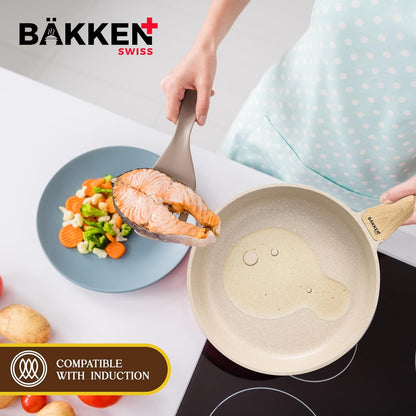 Bakken-Swiss 20-Piece Kitchen Cookware Set – Granite Non-Stick – Eco-Friendly – for All Stoves & Oven-Safe