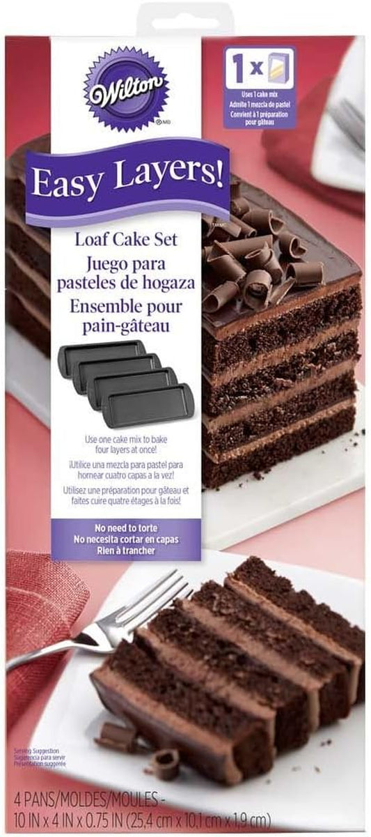 Easy Layers! 10 X 4-Inch Loaf Cake Pan Set, 4-Piece