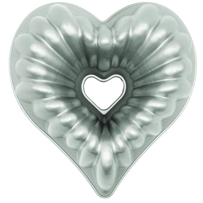 Heart Cake Pan Silver 10In Non-Stick Heavy Duty Cake Pan for Christmas Wedding Valentine’S Day Party