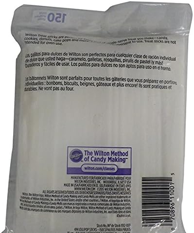 Wilton 1912-1001 4-Inch Lollipop Sticks, 150 Count