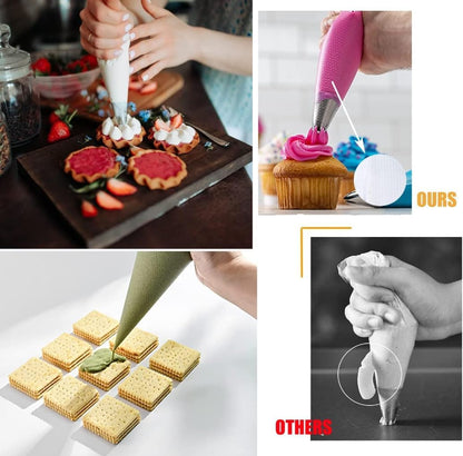 100PCS Piping Bags, 12 Inches Pastry Icing and Cookie Bags, Tipless Piping Bags for Royal Icing, Thicken Non-Slip and anti Burst Cake Cookie Decorating Supplies