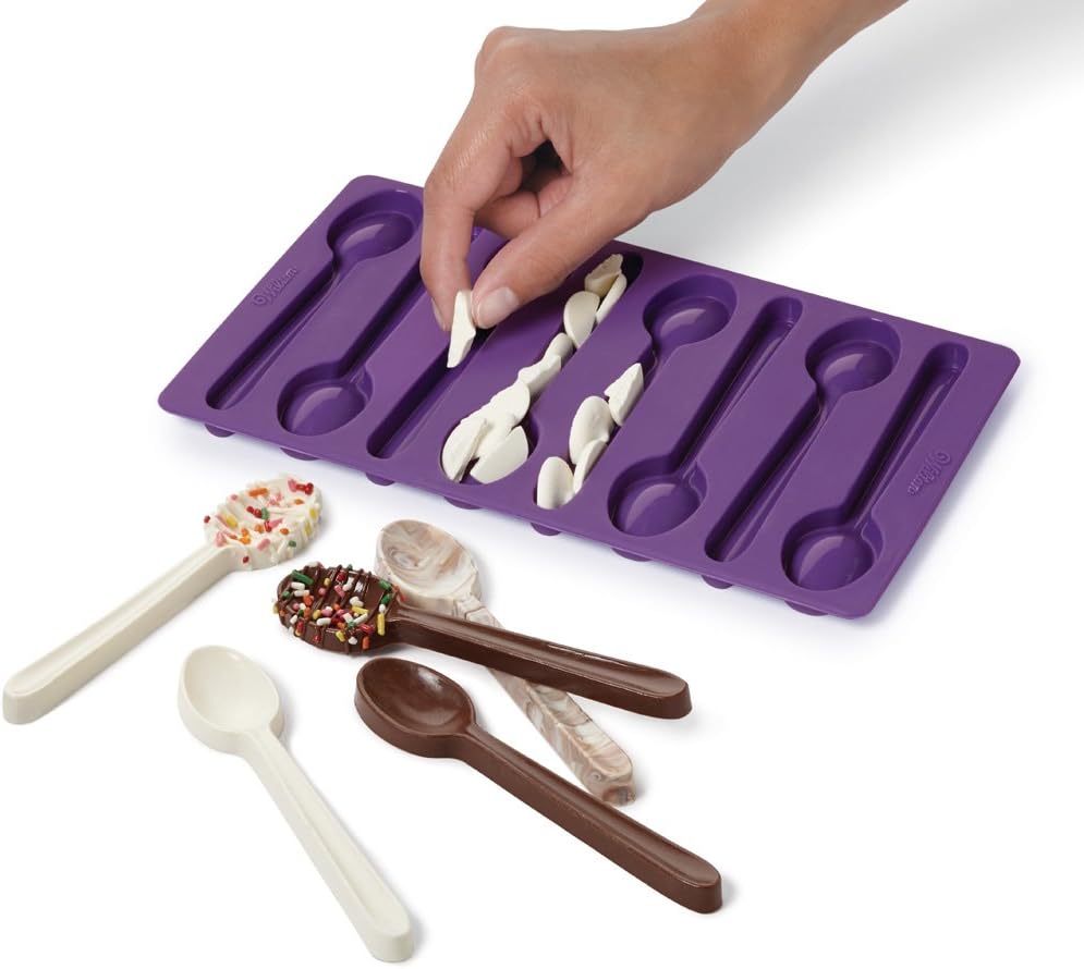 Wilton Spoon-Shaped Silicone Candy Mold, Purple