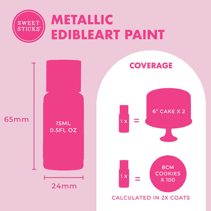 Edible Art Decorative Cake Paint 0.5 Ounce (15 Milliliters), Metallic Wedding Gold