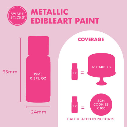 Edible Art Decorative Cake Paint 0.5 Ounce (15 Milliliters), Metallic Wedding Gold