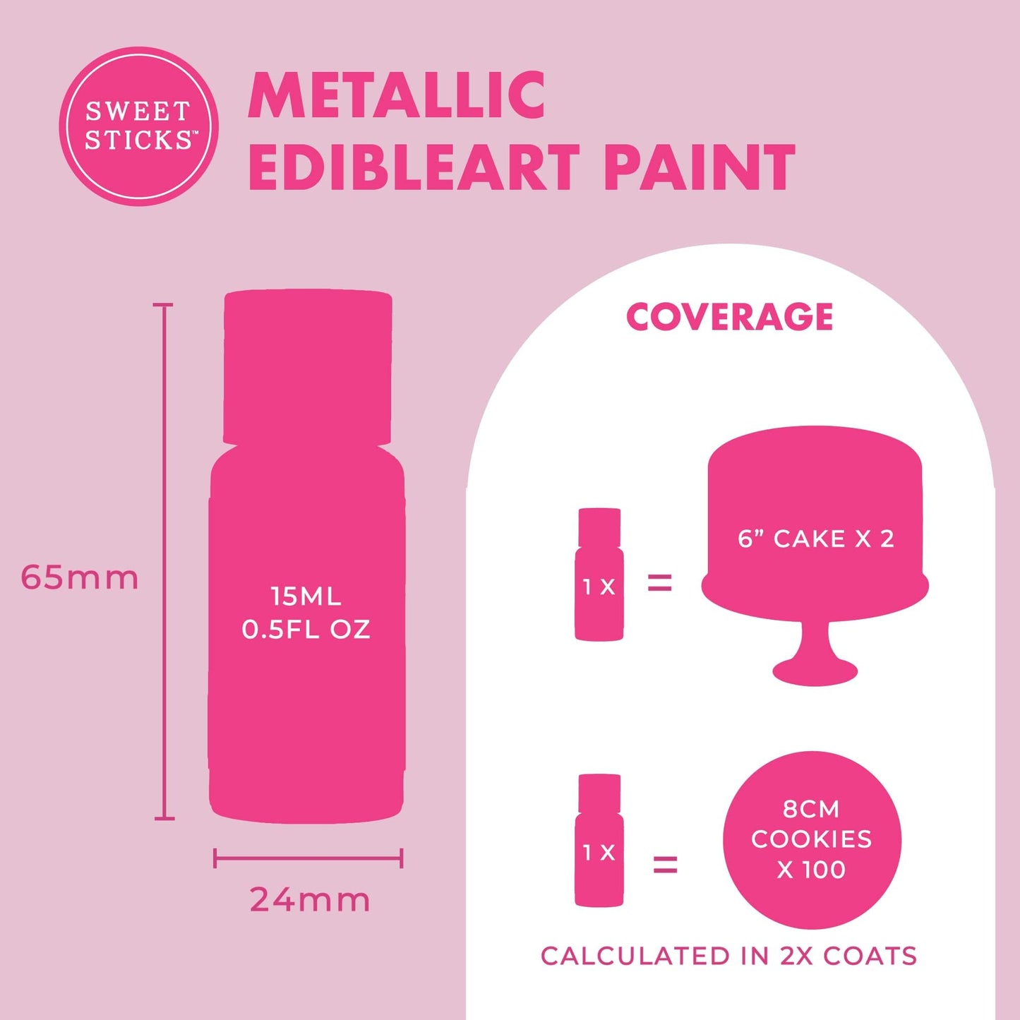 Edible Art Decorative Cake Paint 0.5 Ounce (15 Milliliters), Metallic Wedding Gold