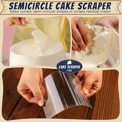 Cake Scraper Cake Smoother, 7 Pcs Cake Tools Icing Scraper Cake Scraper Smoother Cake Icing Smoother Tool for Cake Decorating