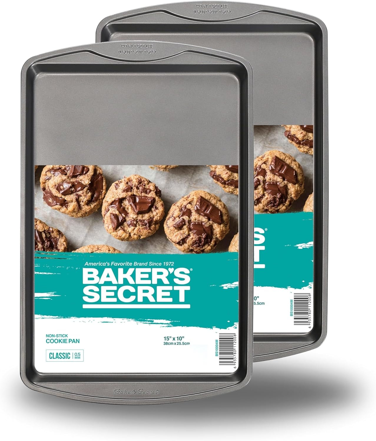 Nonstick Cookie Sheets 15In Baking Area, Baking Trays for Oven Premium Food-Grade Coating, Non-Stick Cookie Sheets, Baking Accessories - the Classic Collection (2X Medium 15" X 11")