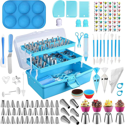 Cake Decorating Tools Supplies Kit, 236 Pcs Baking Accessories with Storage Case, Frosting Piping Kit, Piping Bags and Tips Set with 36 Numbered Piping Tips, Pastry Bags for Cake Cookie Cupcake