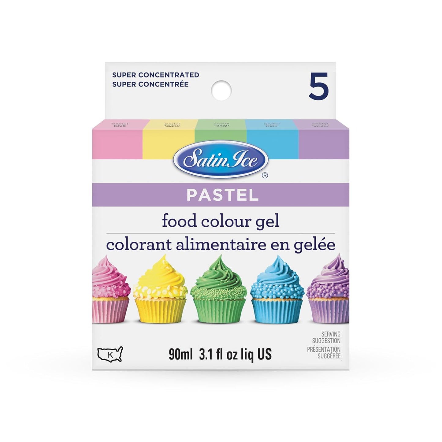 Food Color Liquid Gel Kit, 3.1 Fl Oz, Pastel, 5 Count