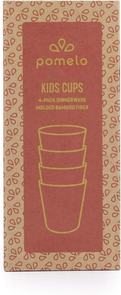 Bamboo Cups for Kids, Eco Friendly Cups, BPA Free Cups | Kids Drinking Cups, Good Sippy Cup for Kids | Drinking Cups for Kids, Cup Set, Toddler Open Cup, Kids Snack Cup (4 Pack / 6 Oz)