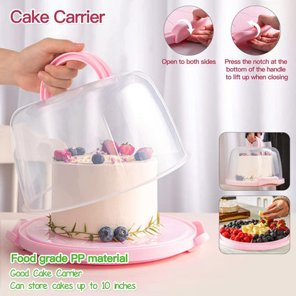 Cake Decorating Supplies with Aluminum Alloy Revolving Cake Stand, Cake Carrier, Acrylic round Cake Discs, 268PCS Cake Decorating Kit with 54 Piping Tips, Various Cake Spatula, Reuseable Cake Board