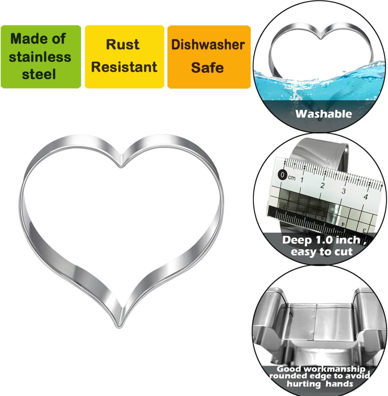 Arch Cookie Cutter Set-Size 3.5" 3.0" 2.5"-3 Piece-Diswasher Safe-Stainless Steel Biscui Cookie Cutters Fondant Molds