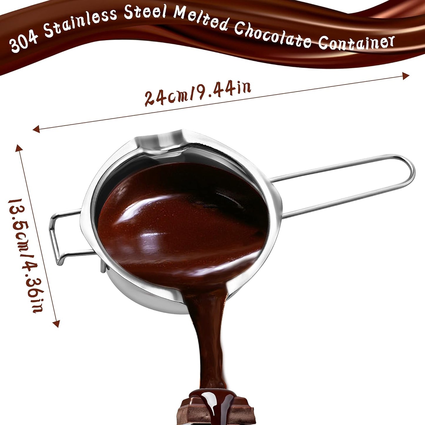 11 Pieces Chocolate Dipping Tool, Stainless Steel Double Boiler Pot Set, Dipping Fork Spoon, Decorating Spoons, Candy Making Supplies for Making Chocolate Cake Candy Dessert