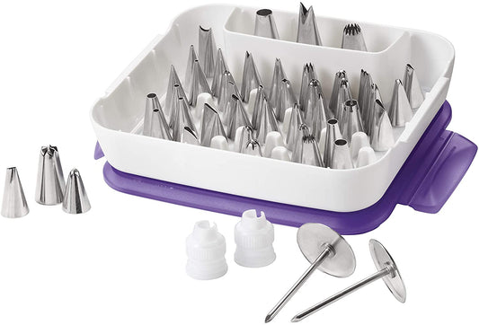 Piping Tip Set for Cake & Cupcake Decorating, 55-Piece with Carrying Case