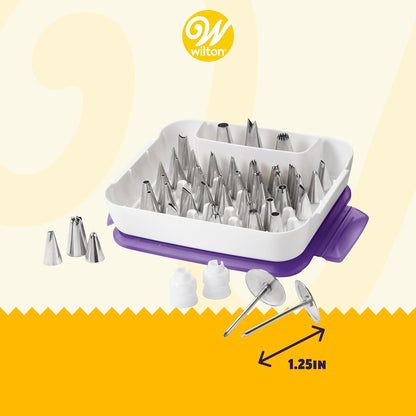 Piping Tip Set for Cake & Cupcake Decorating, 55-Piece with Carrying Case