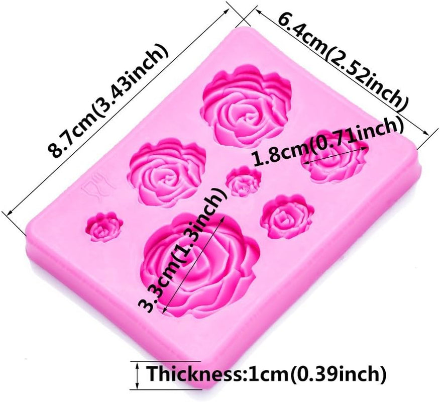 2PCS Rose Flowers Silicone Molds Cake Chocolate Mold Wedding Cake Decorating Tools Fondant Sugarcraft Cake Molds