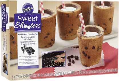 Cookie Shot Glass, 6-Cavity - Bake Perfect Sweet Shooters with This 6-Cup Cookie Shot Glass Pan, Non-Stick round Pan Made of Steel