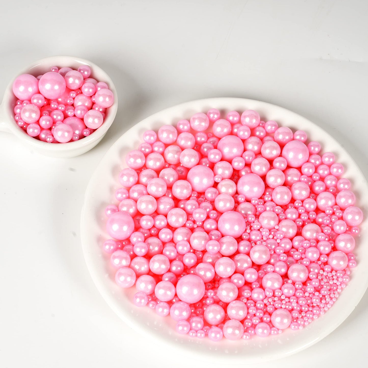 Kasvan White Pearl Sugar Sprinkles - Edible Candy Pearls 130g/4.58 Oz, Mix Size, Baking Cake Decorations, Ice Cream Toppings and Cookie Decorating, Wedding Party Chirstmas Supplies