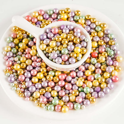 Kasvan Silver Pearl Sugar Sprinkles - Edible Candy Pearls 130g/4.58 Oz, Mix Size, Baking Cake Decorations, Ice Cream Toppings and Cookie Decorating, Wedding Party Chirstmas Supplies