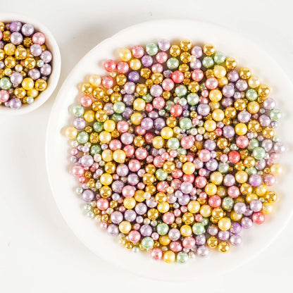 Kasvan Gold Pearl Sugar sprinkles - Edible Candy Pearls 130g/4.58 Oz, Mix Size Cake Candy, Decorate Cakes, Cookies, Ice Cream (Bright Gold)