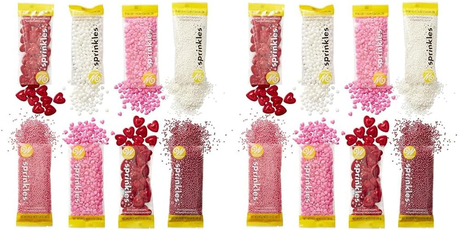 Valentine Sprinkles Dessert Decorating Set, 8-Count (Pack of 2)