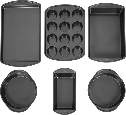 Perfect Results Premium Nonstick Bakeware Essentials Set - Perfect for Everyday Use and Baking Cookies, Cupcakes, Cakes, Steel, 6-Piece