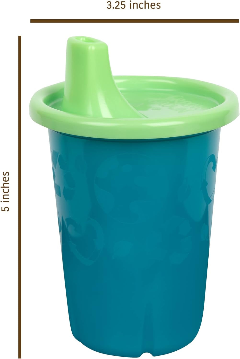 Greengrown Reusable Spill-Proof Sippy Cups - Toddler Cups with Straws - Blue/Green - 6 Count