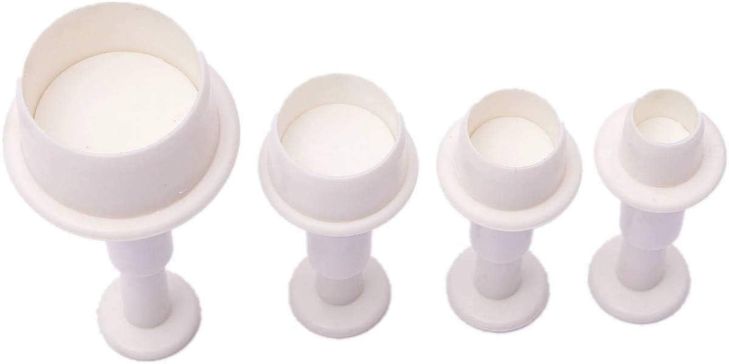 A Set of 4Pcs round Circle Cake Biscuit Cookies Mold Cutter Plunger Fondant Sugarcraft Icing Decorating